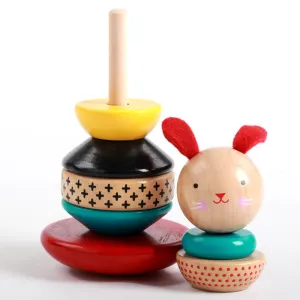 RABBIT WOODEN STACKING TOY- Fine motor skills toys