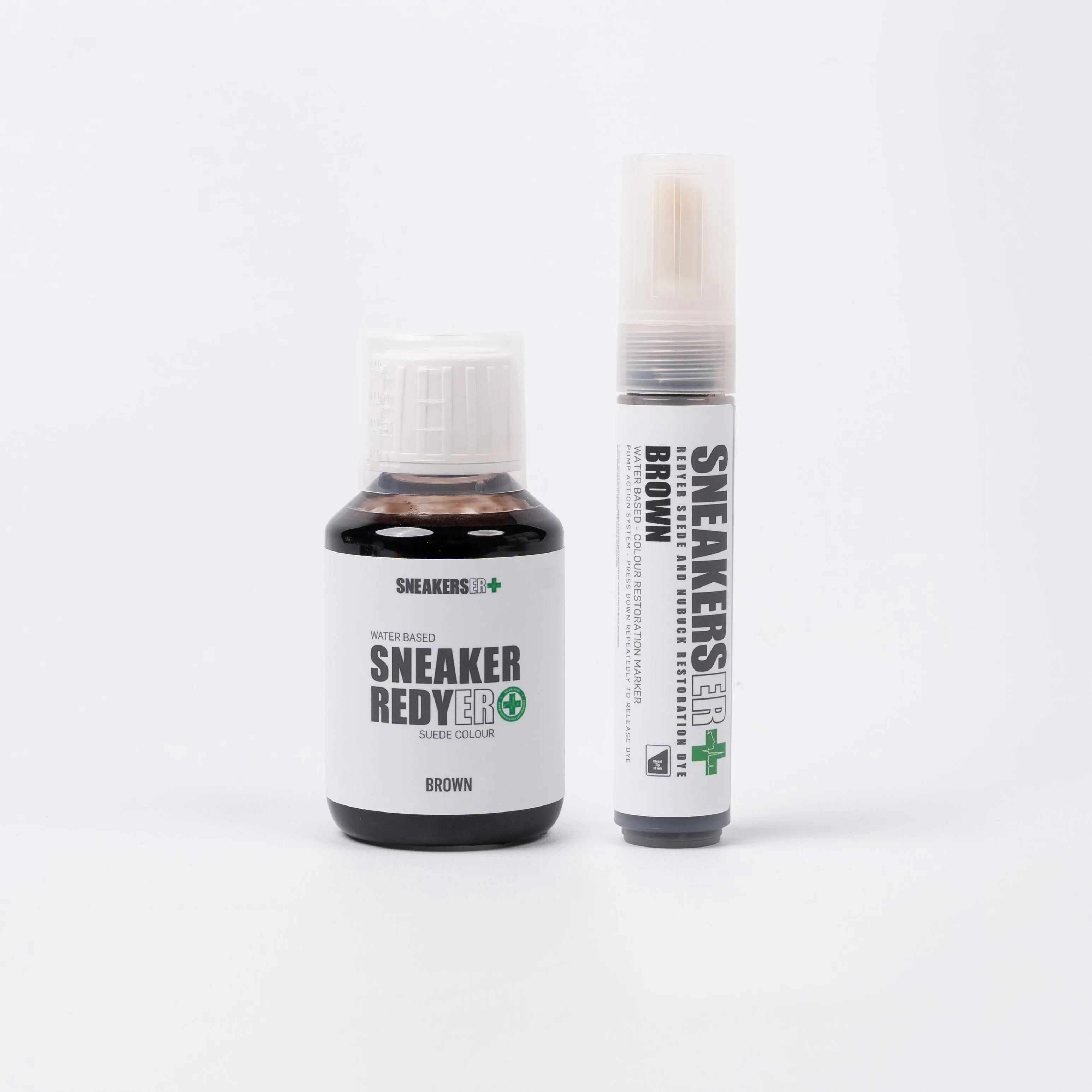 REDYER SUEDE AND NUBUCK RESTORATION DYE MARKER PEN & REFILL BOTTLE: BROWN