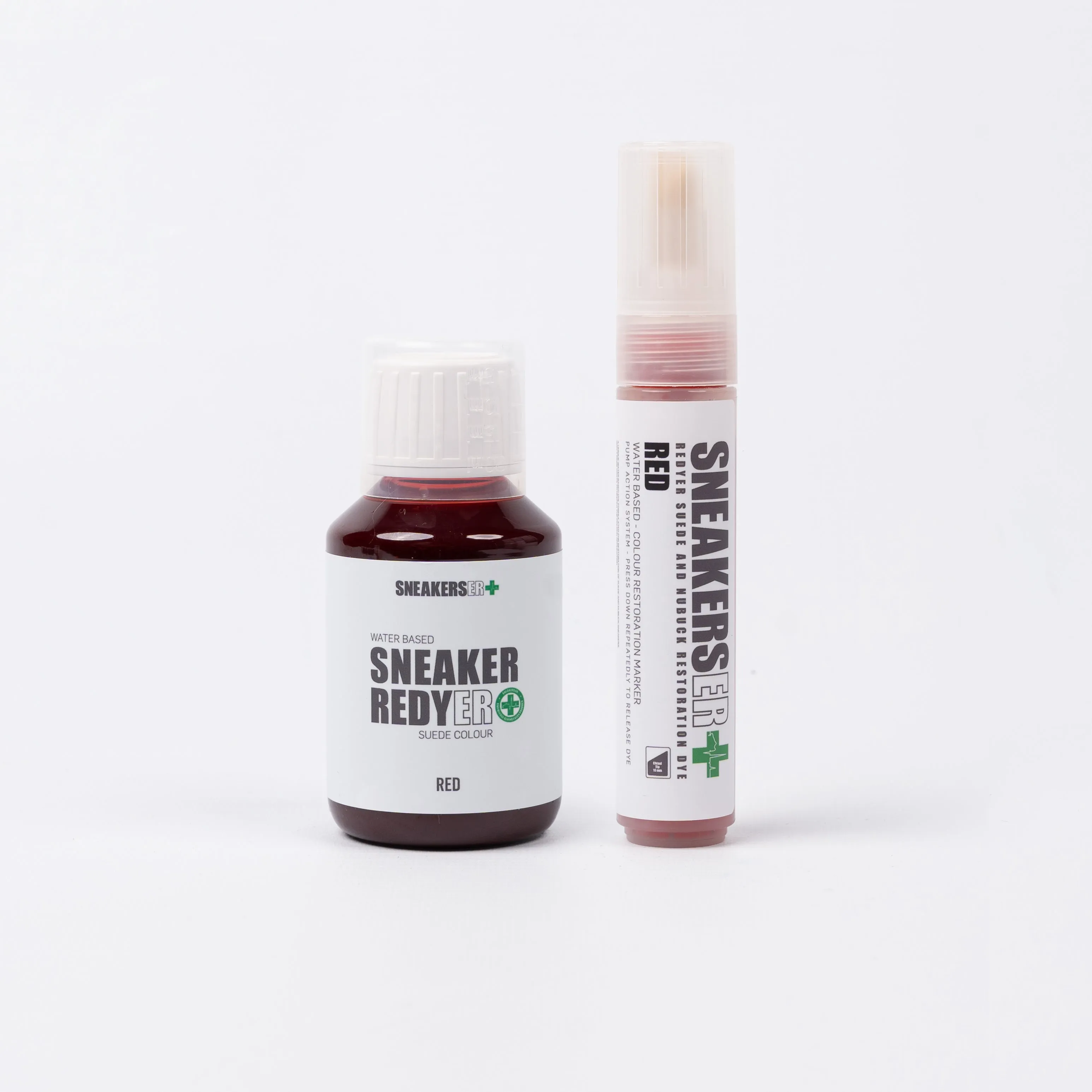 REDYER SUEDE AND NUBUCK RESTORATION DYE MARKER PEN & REFILL BOTTLE: RED