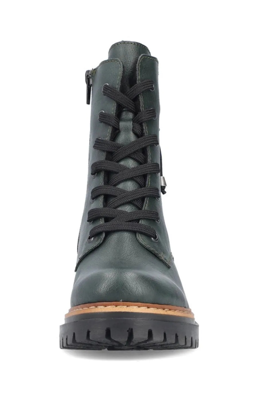 Rieker Biker Lace Up Boot in Green