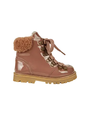 Shearling Winter Boot - Rose Clay Patent