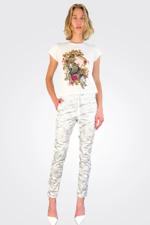 Shely Pants - White Shiny Camo