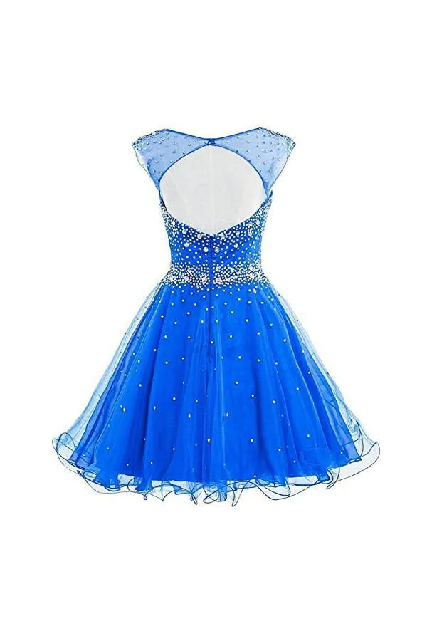 Short Tulle Beading Homecoming Dress Graduation Gown PG077