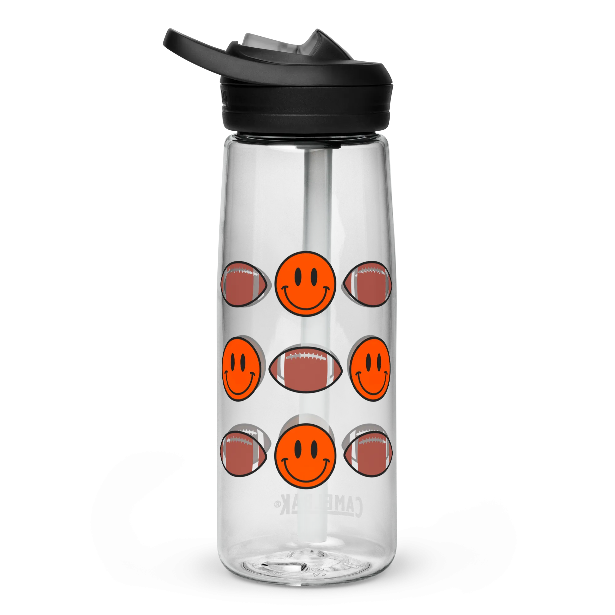 Smiley Footballs Sports water bottle