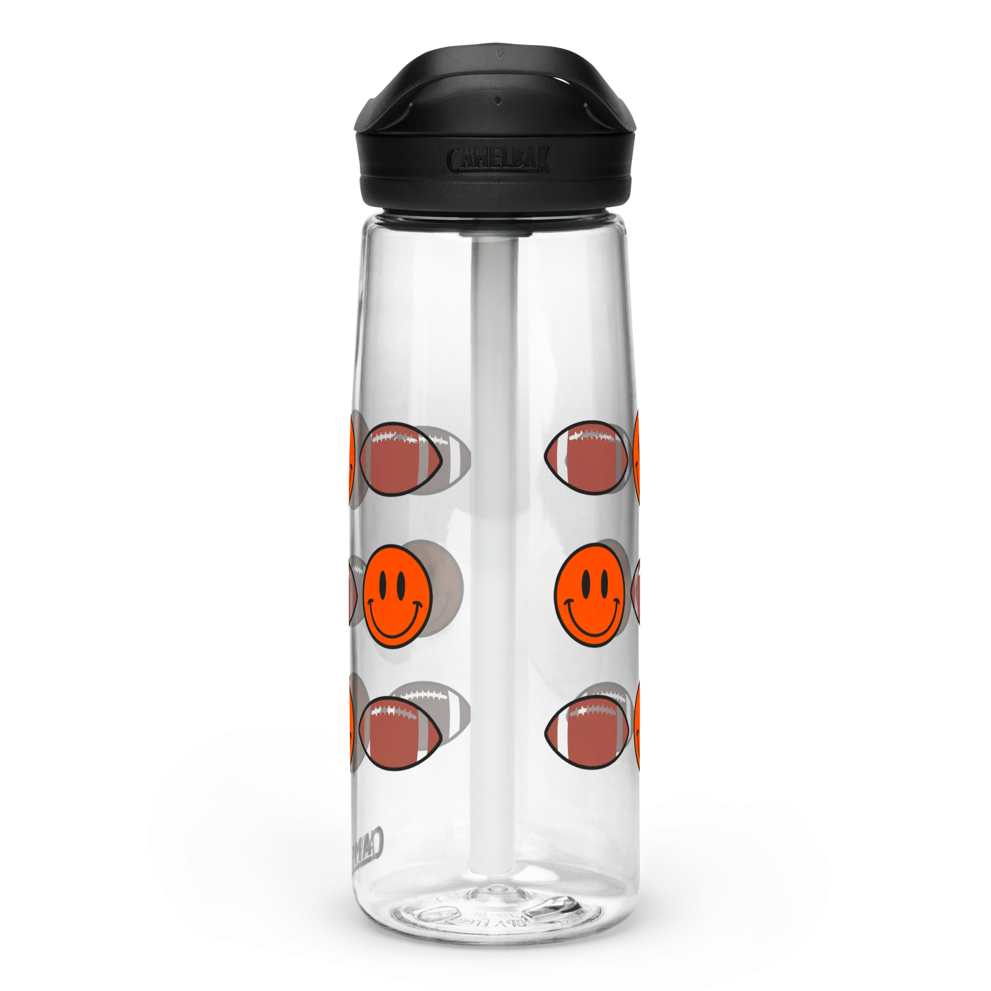 Smiley Footballs Sports water bottle