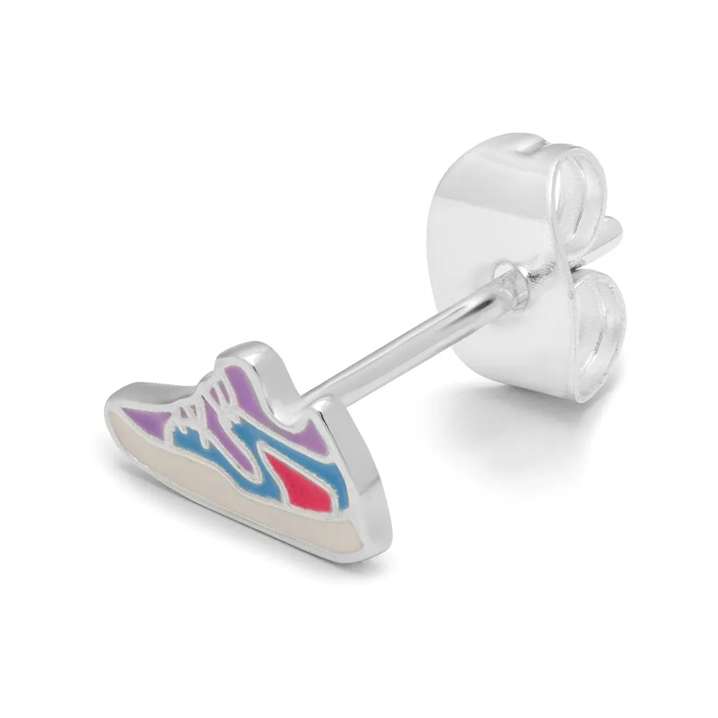 Sneaker One earring 1 pcs - Silver Plated