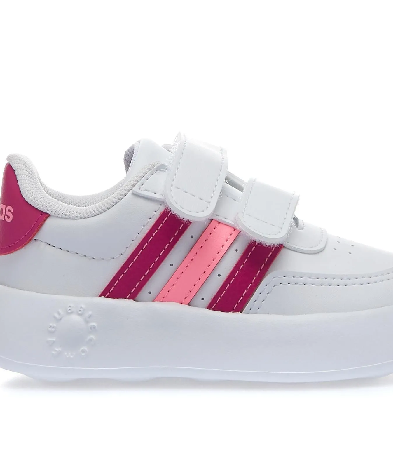 Sneakers bianche bimba da tennis Grand Court 2.0 in pelle con strappi