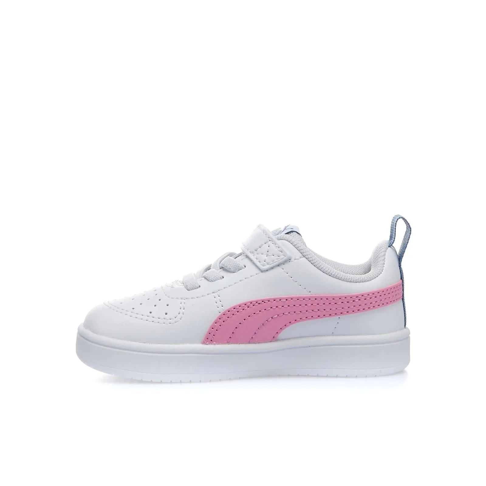 Sneakers tennis bianche da bimba Rickie in pelle con velcro