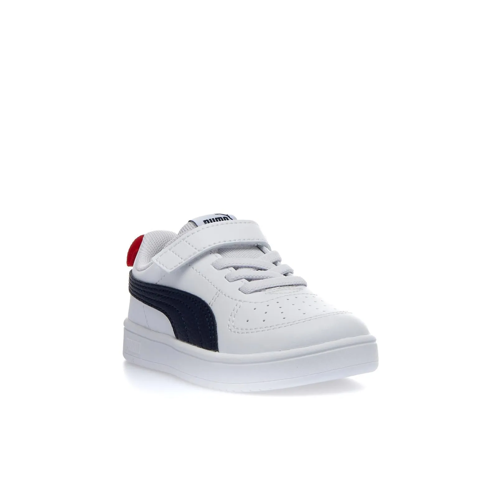 Sneakers tennis bianche da bimbo Rickie in pelle con velcro