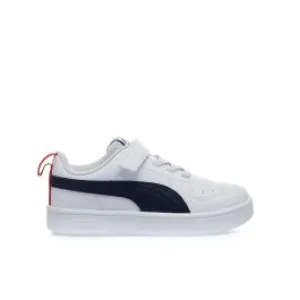 Sneakers tennis bianche da bimbo Rickie in pelle con velcro