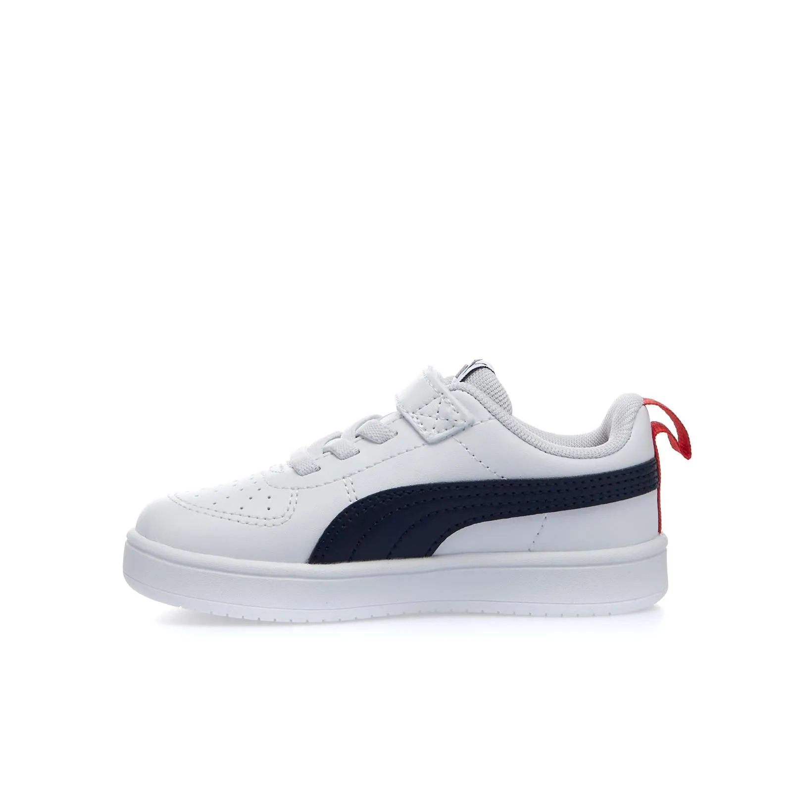 Sneakers tennis bianche da bimbo Rickie in pelle con velcro