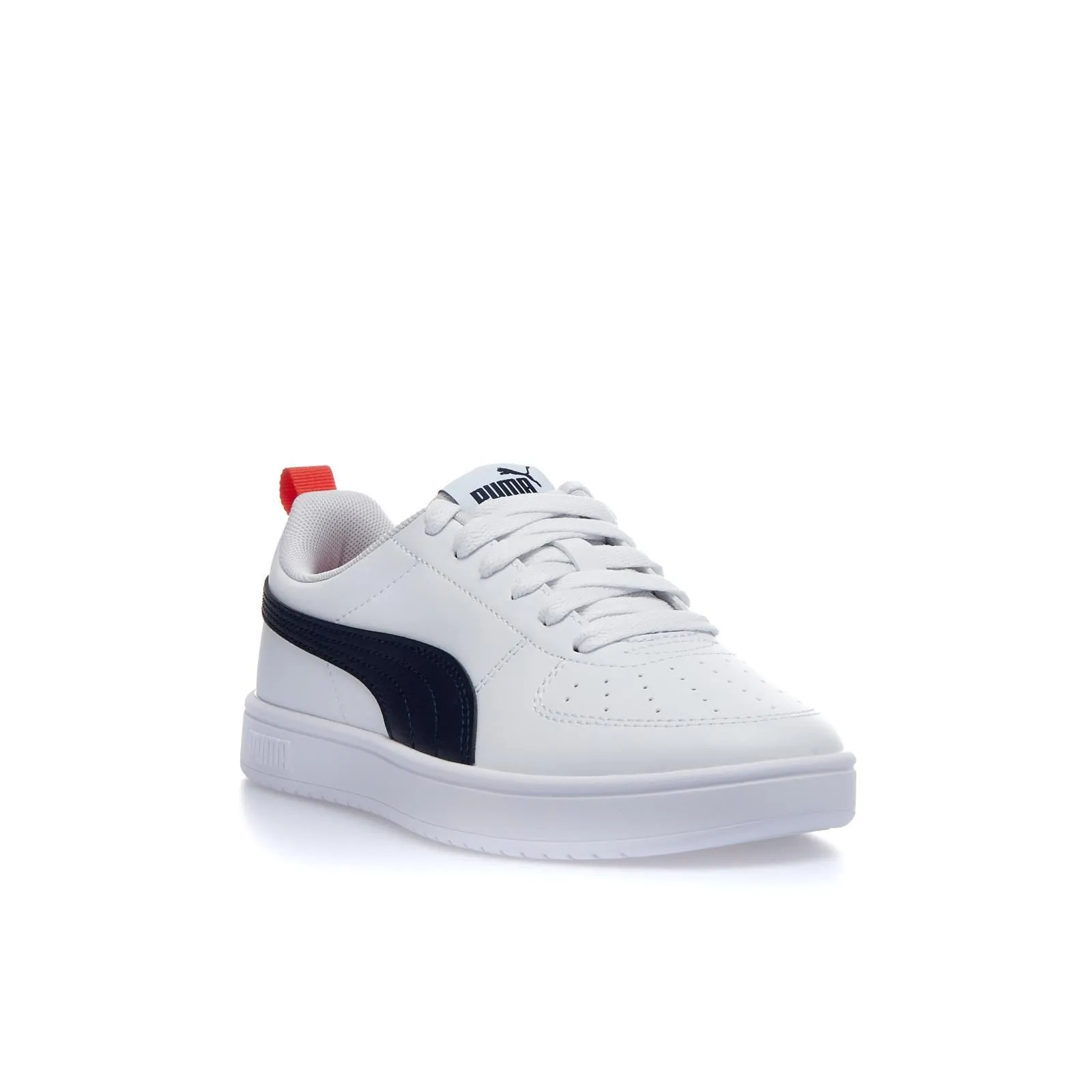 Sneakers tennis bianche e blu da ragazzo modello Rickie in pelle