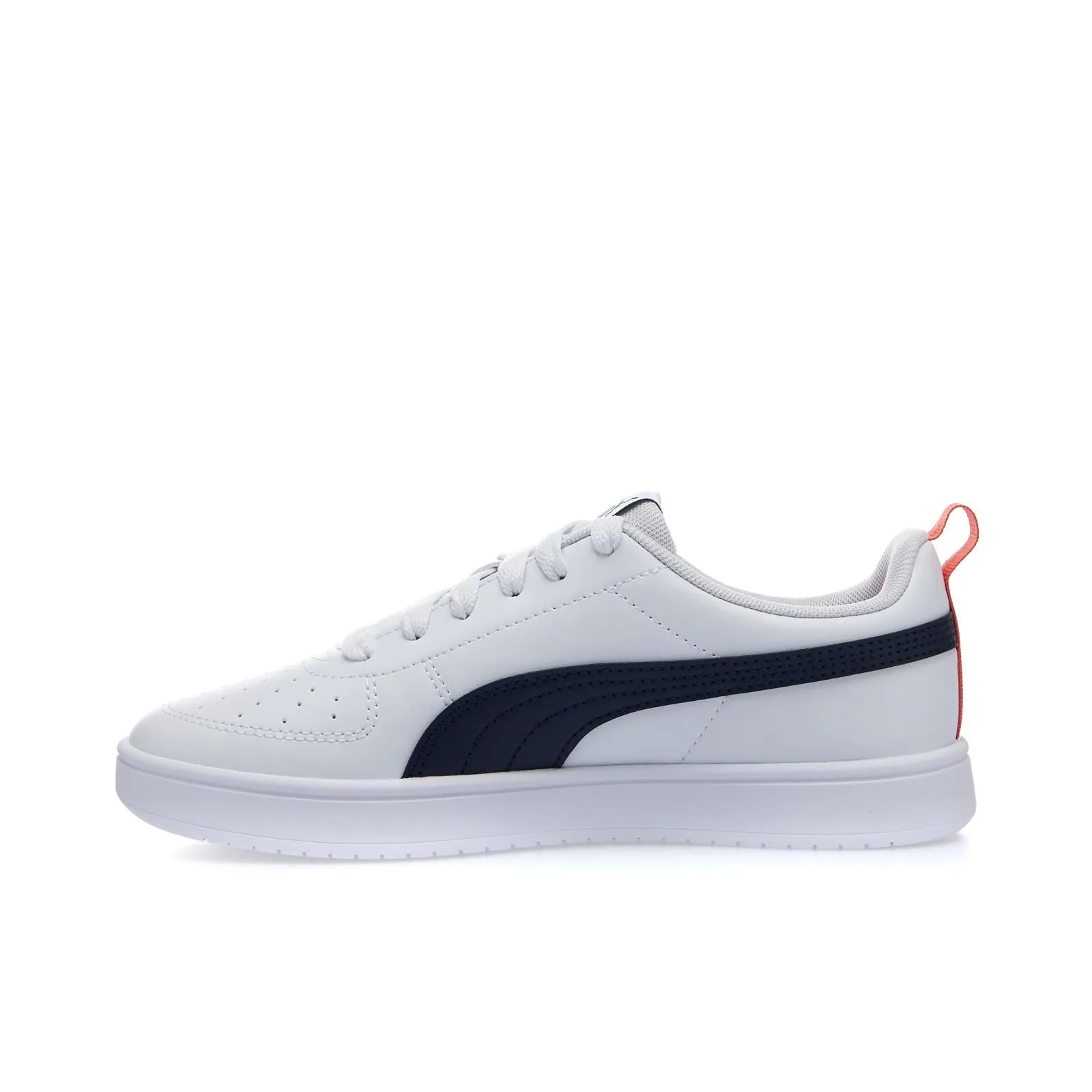 Sneakers tennis bianche e blu da ragazzo modello Rickie in pelle