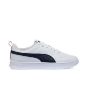 Sneakers tennis bianche e blu da ragazzo modello Rickie in pelle