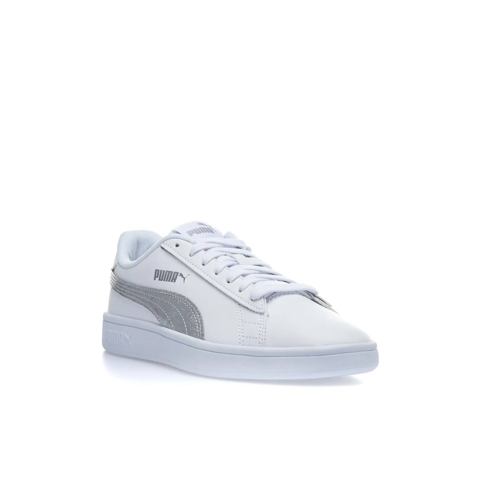 Sneakers tennis da ragazza bianche Smash v2 Metallics