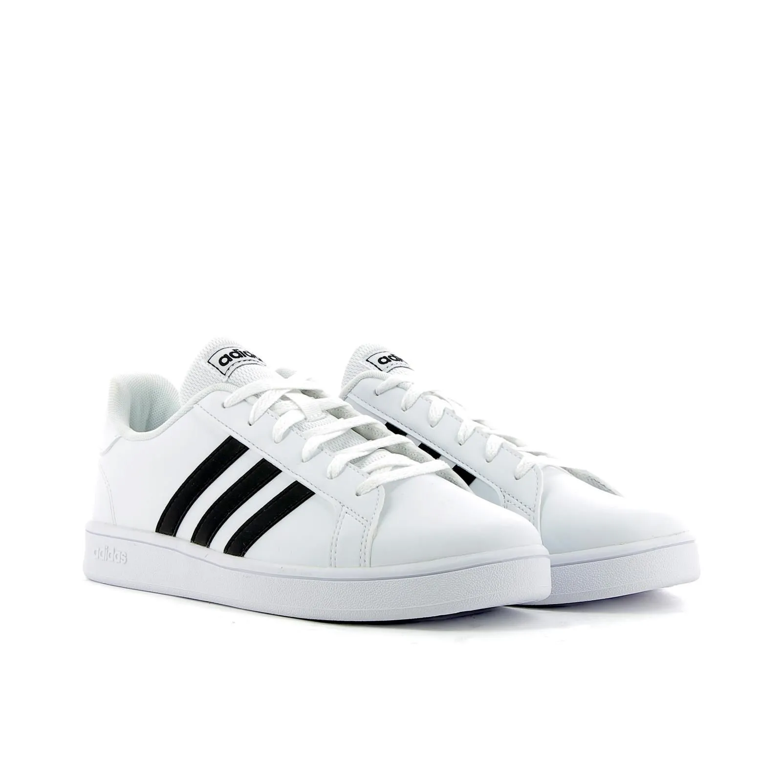 Sneakers tennis da uomo bianche Grand Court Base con bande nere