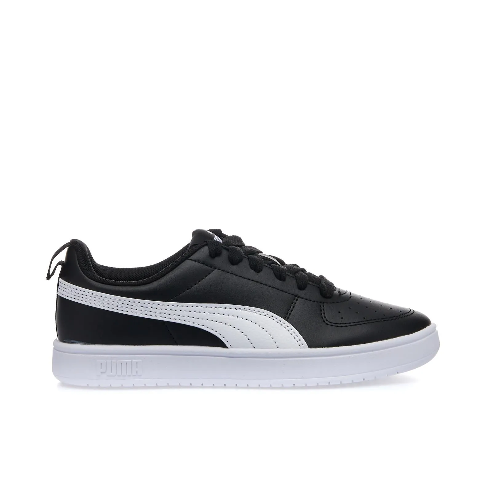 Sneakers tennis nere da ragazzo modello Rickie in pelle