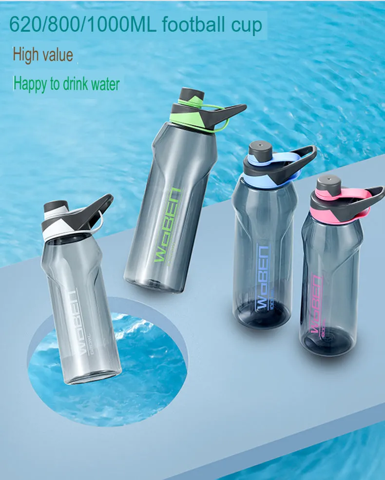 Student outdoor portable tumbler fitness plastic water bottle sports water cup large capacity summer high-value space cup