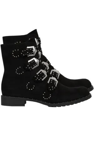 Suede Biker Studs Boots