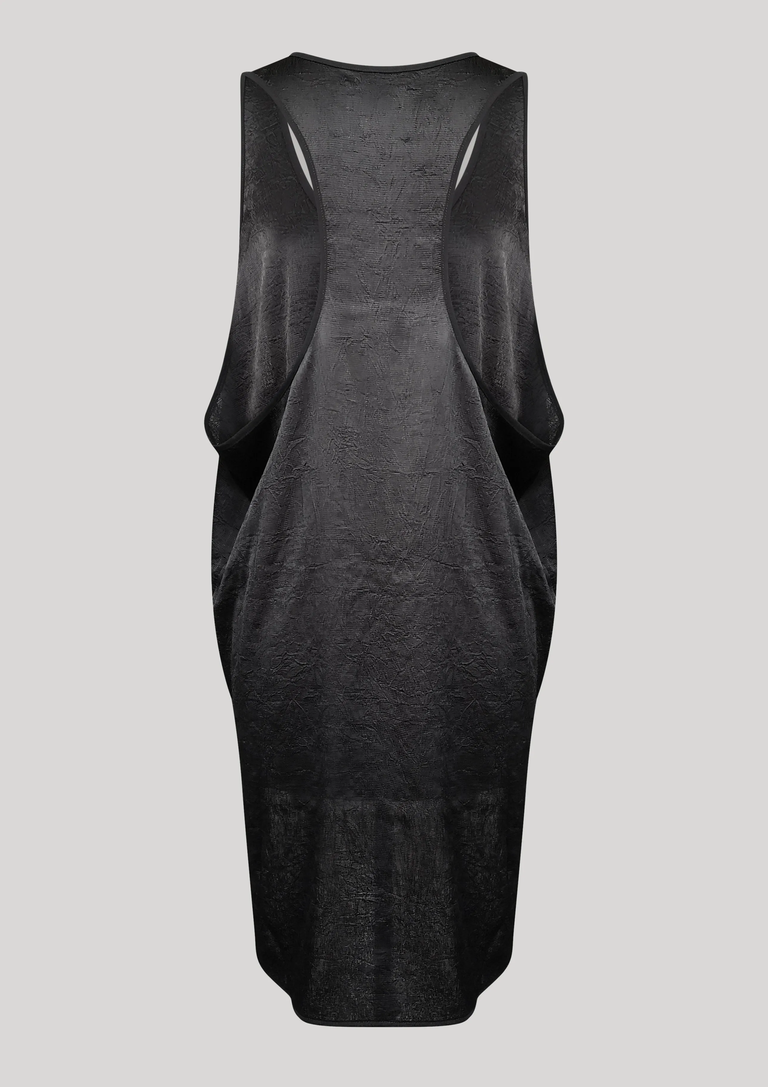 TANK TOP / DRESS OVERSIZED - black shiny