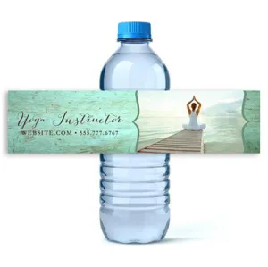 Teal Fitness Yoga Water Bottle Labels