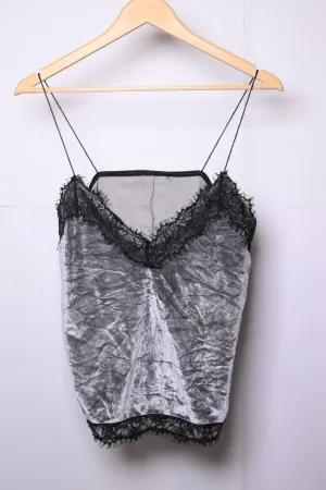 Thriftyfy Dual-Tone Black & Grey Crop Top