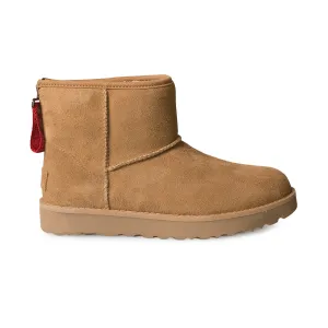 UGG Classic Mini Logo Zip Chestnut Boots - Women's