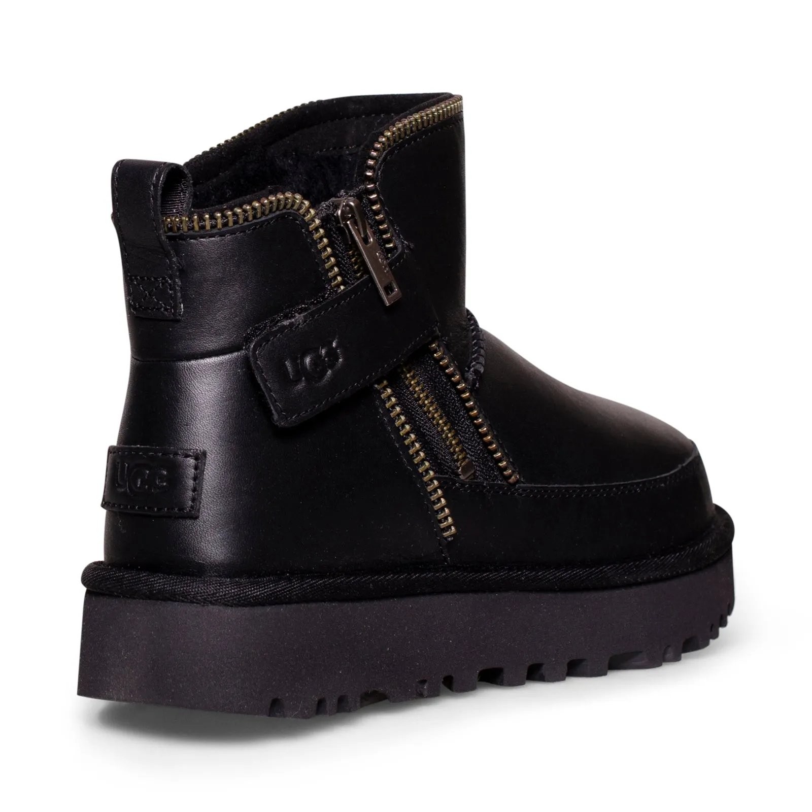 UGG Classic Mini Moto Black Boots - Women's