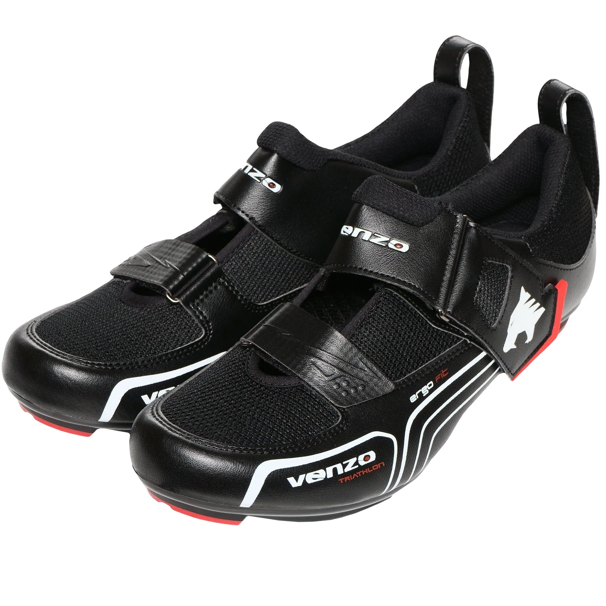 Venzo Bike Bicycle Road Cycling Triathlon Shoes with Clipless Pedals and Cleats - Look ARC Delta Compatible - Size 44