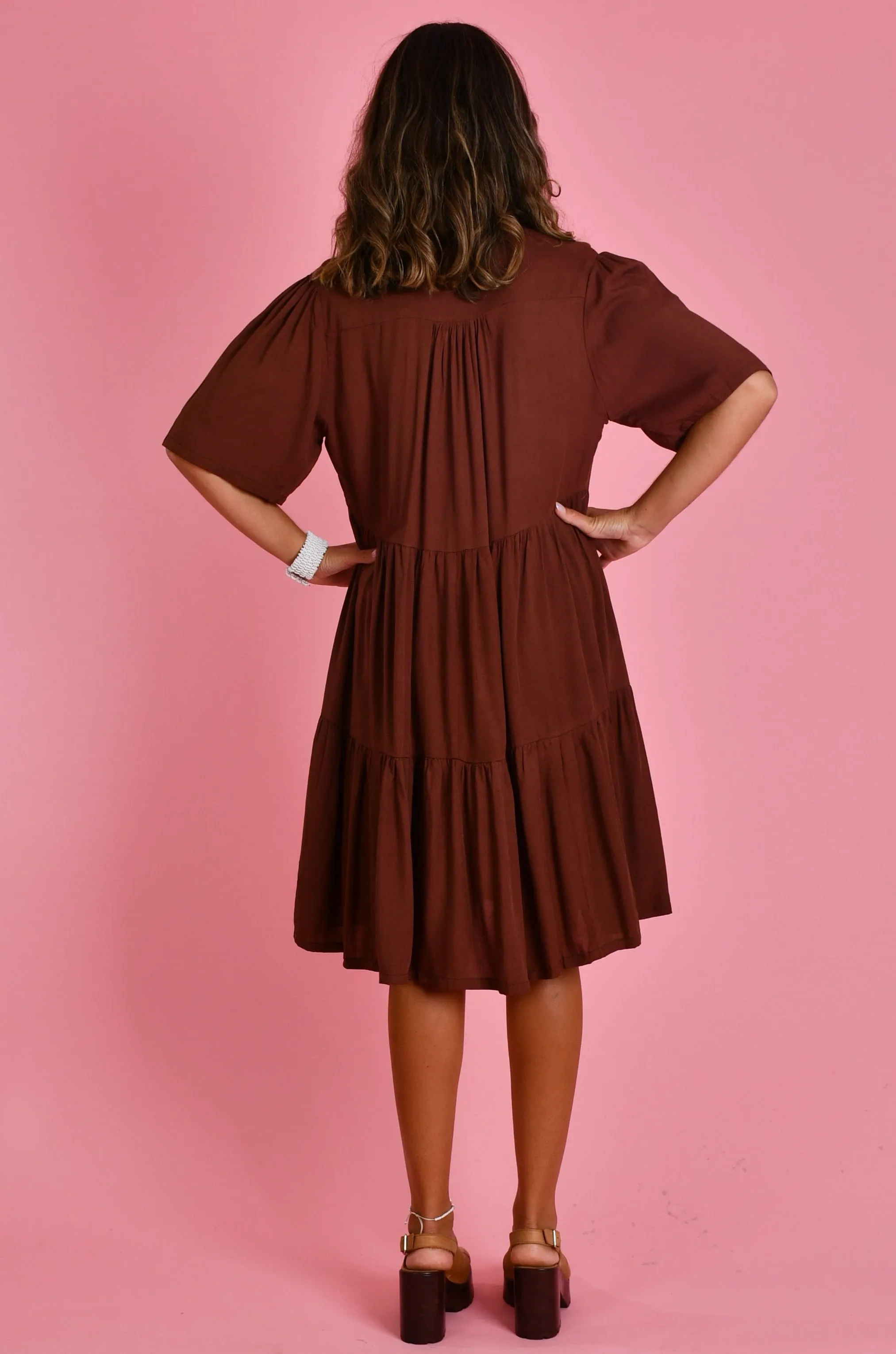 VGLD170 - VICTORIA DRESS - CHOCOLATE