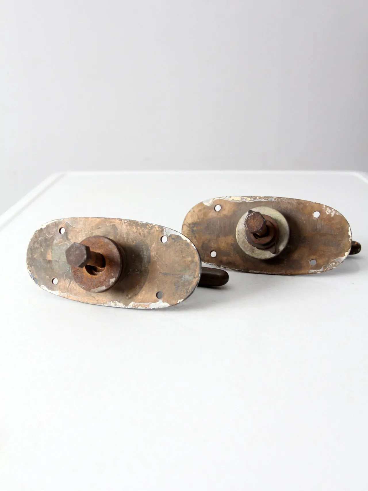 vintage brass boat cleats pair