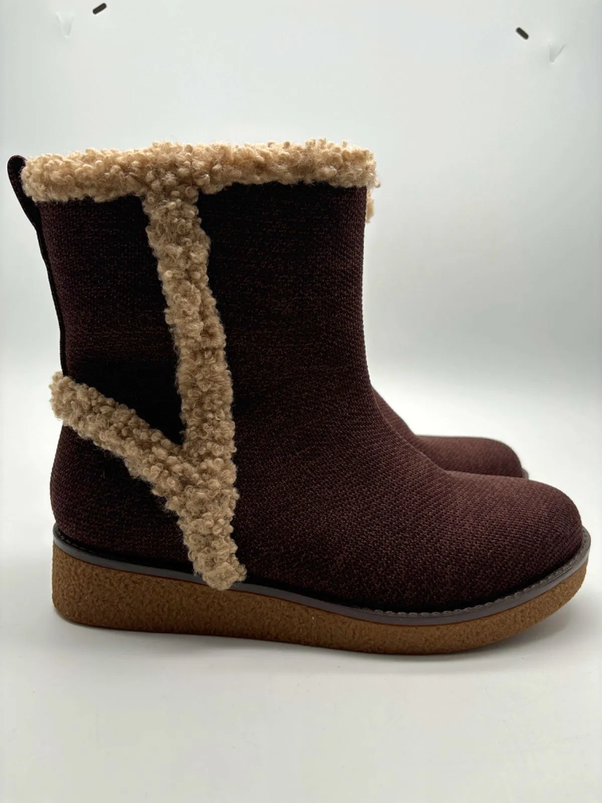 VIVAIA Brown Shearling-Lined Boots UK 4