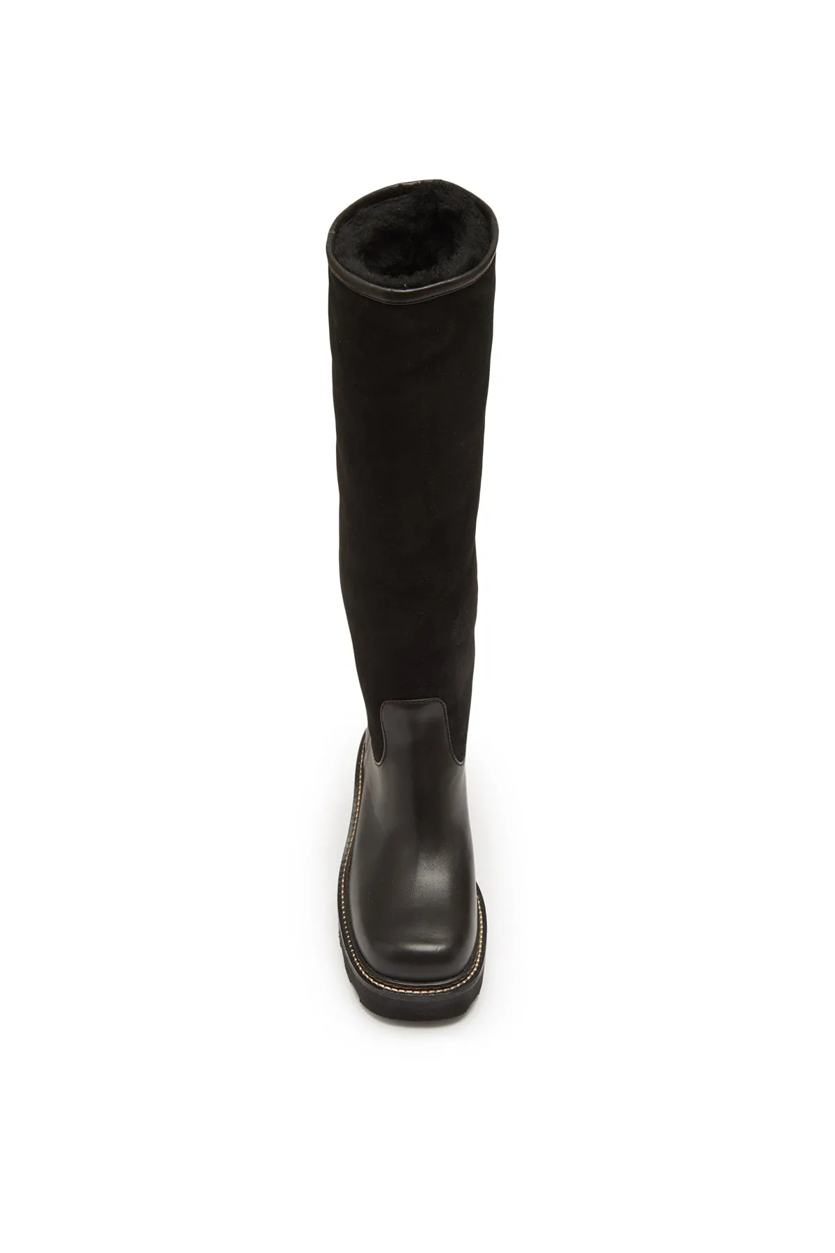 Vylos Tall Boot in Black Leather