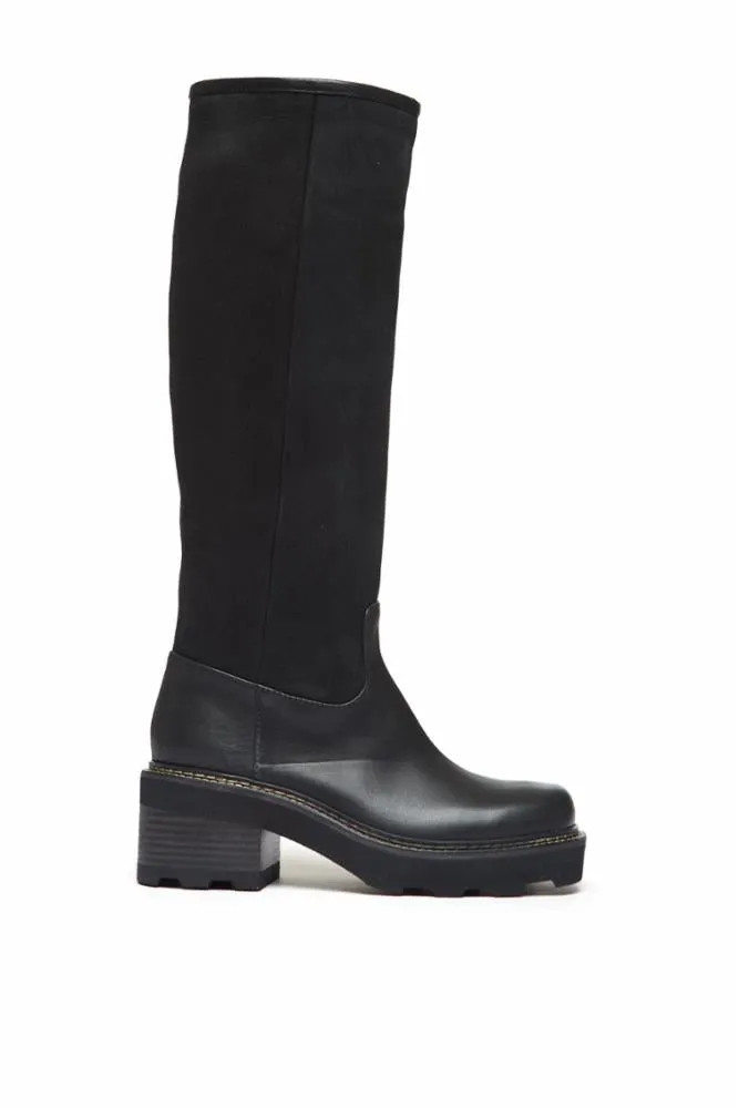 Vylos Tall Boot in Black Leather