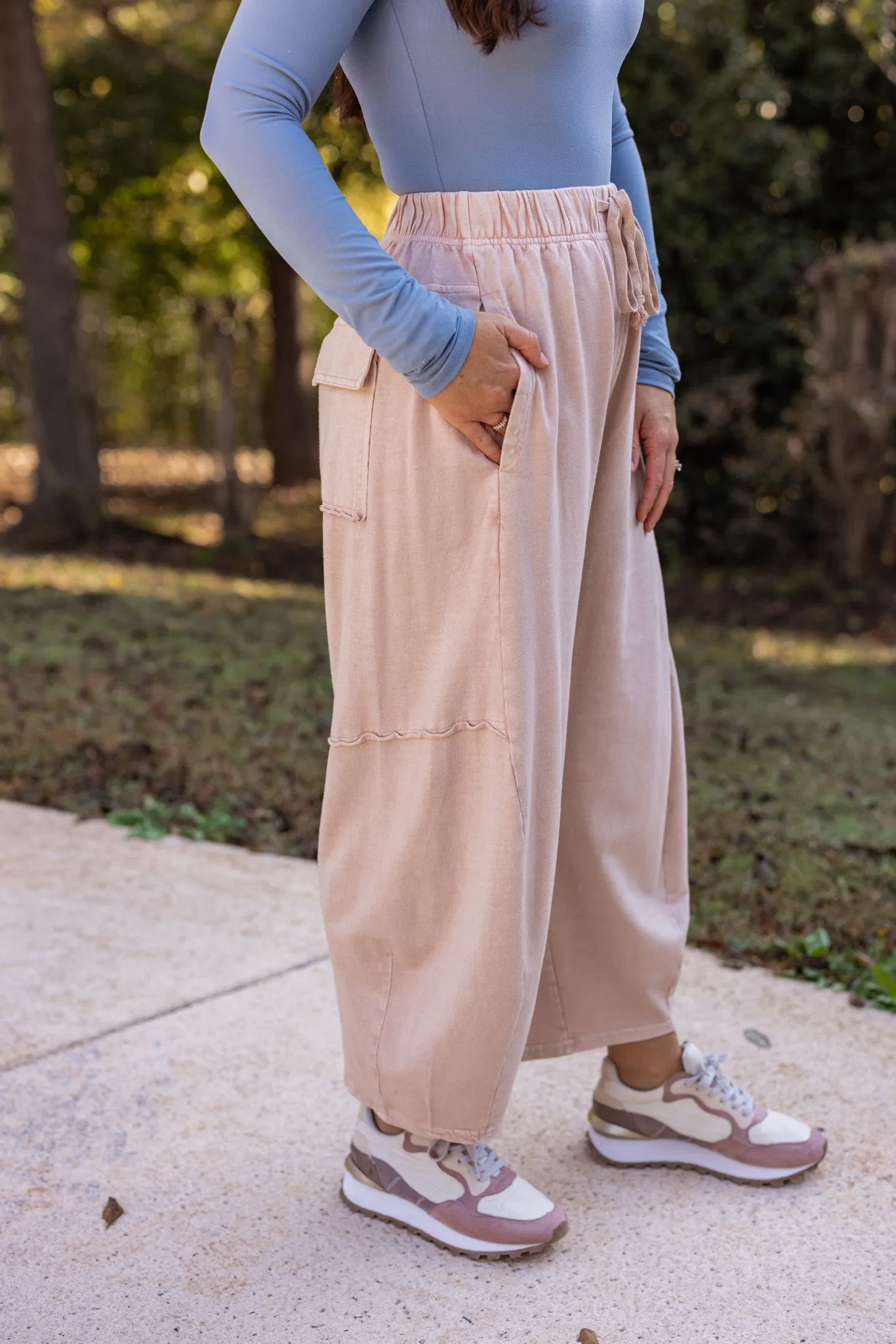 Washed Mauve Barrel Lounge Pants