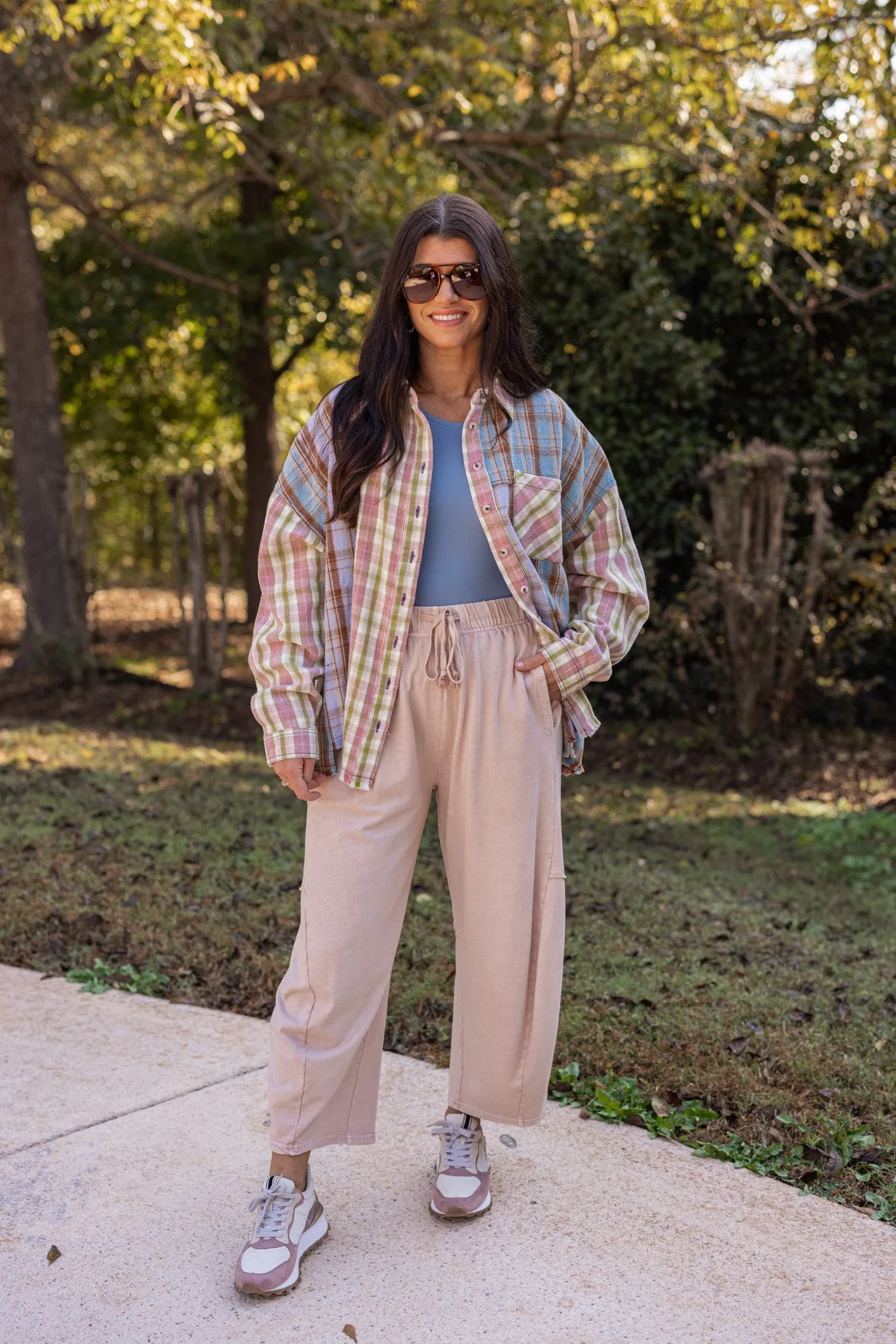 Washed Mauve Barrel Lounge Pants