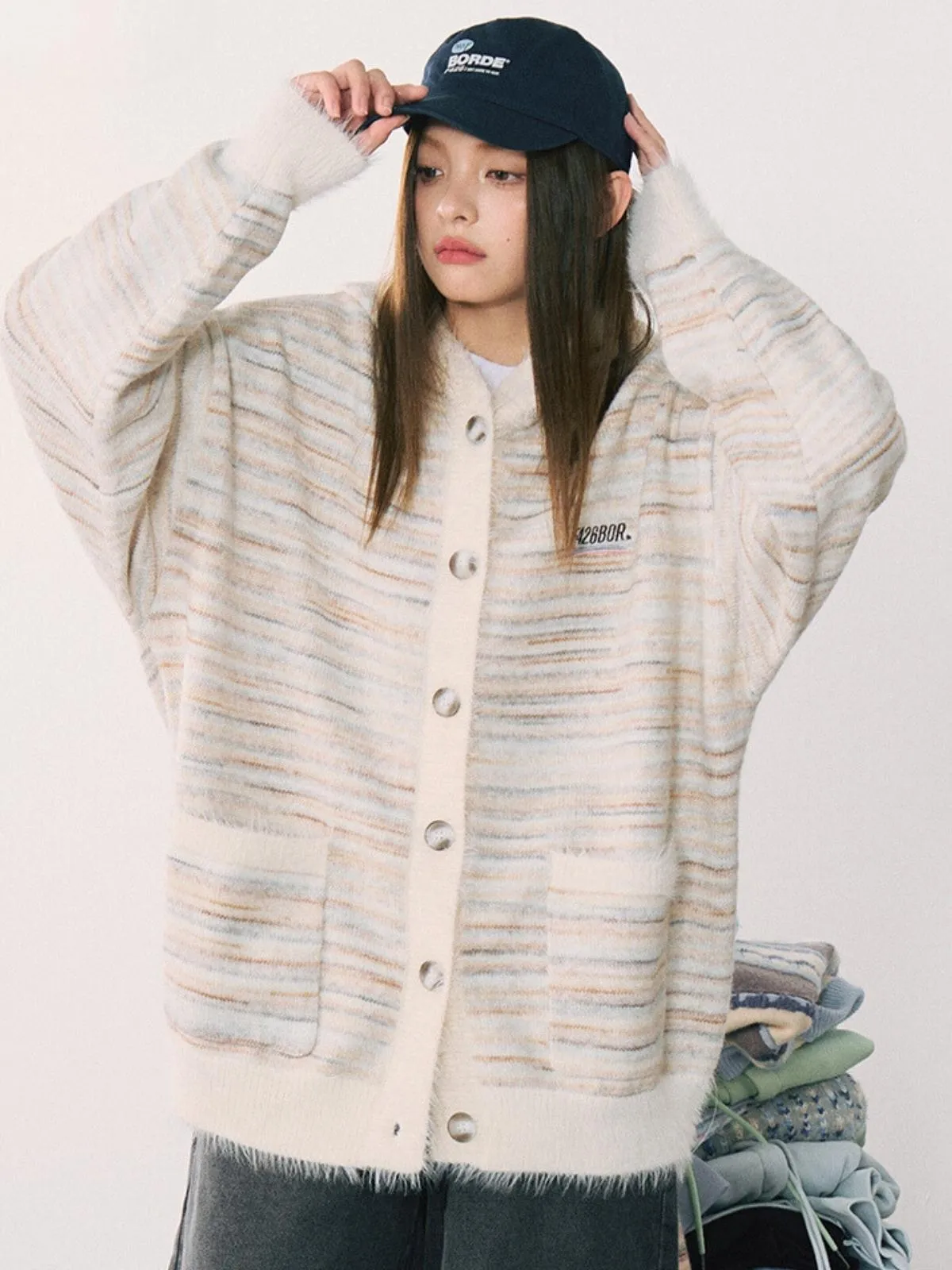 We Love Street Vintage Knit Hooded Cardigan