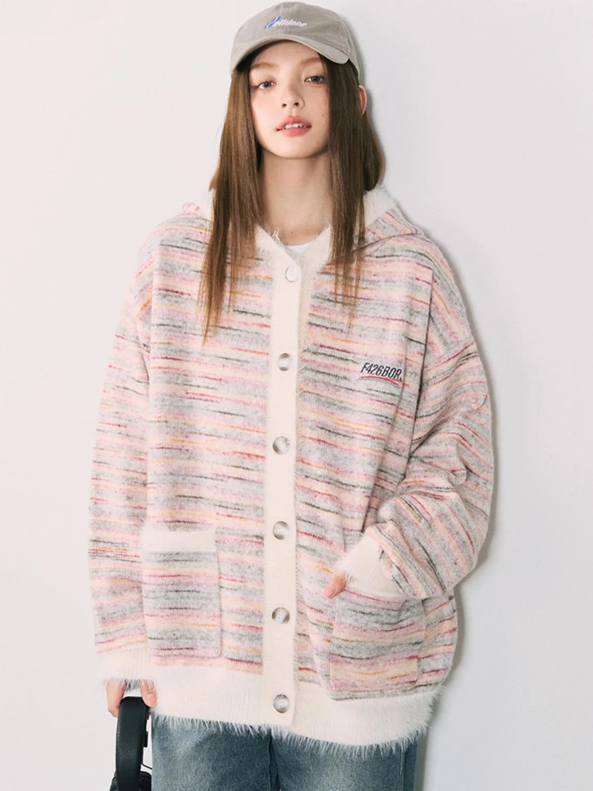 We Love Street Vintage Knit Hooded Cardigan