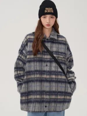 We Love Street Vintage Loose Woolen Plaid Jacket