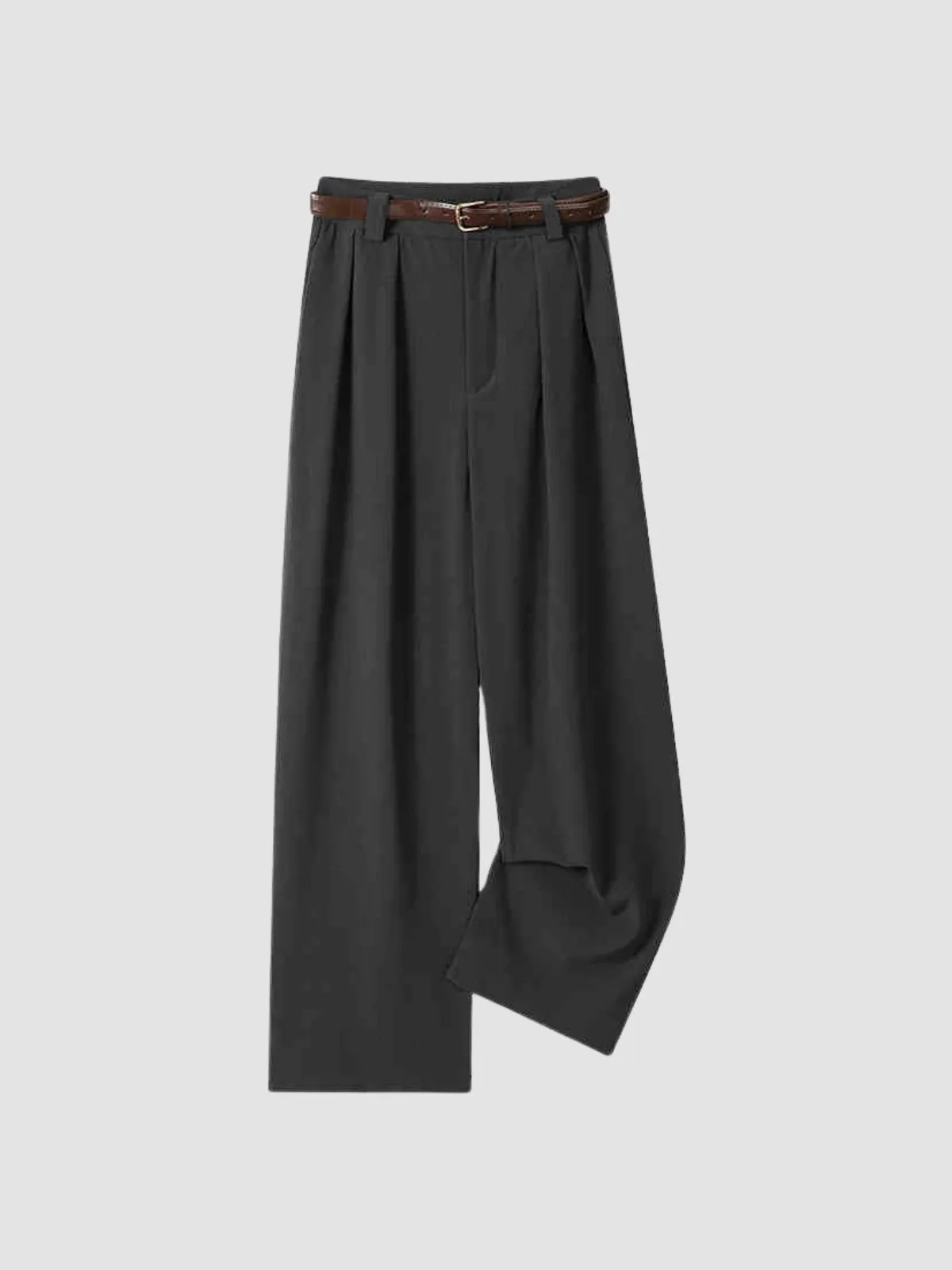 WLS High Waist Straight Suit Casual Pants (Free Belt Included)