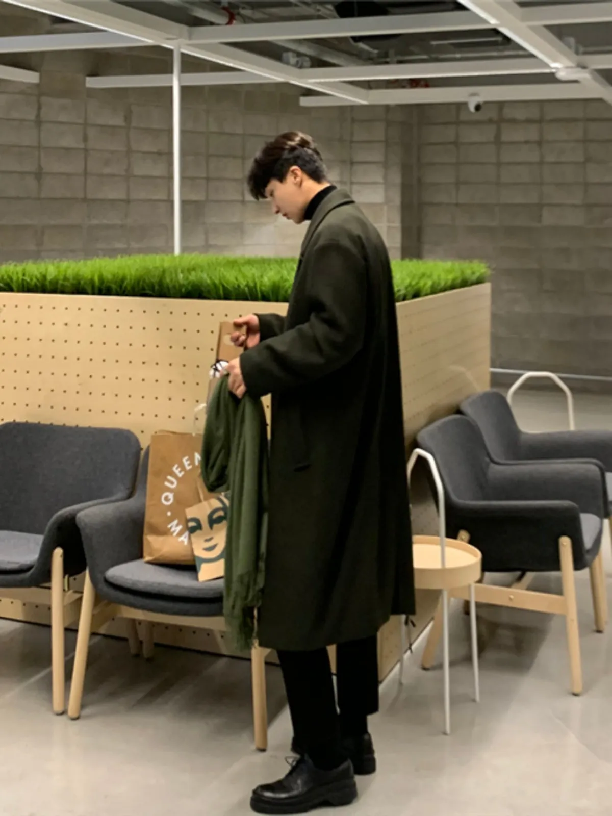 WLS Long Double Breasted Cashmere Windbreaker Coat