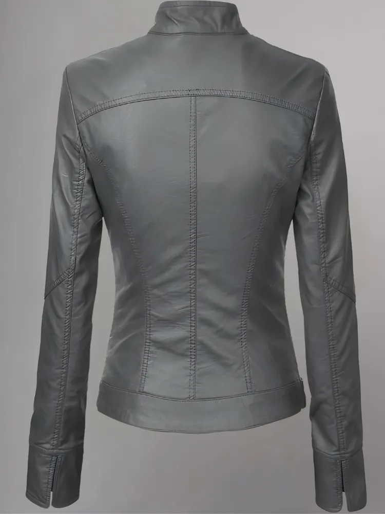 Womens Brown Leather Moto Jacket