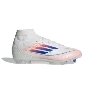 Women's F50 League Mid FG/MG Soccer Cleats - Cloud White/Lucid Blue / Solar Red - Regular (B)