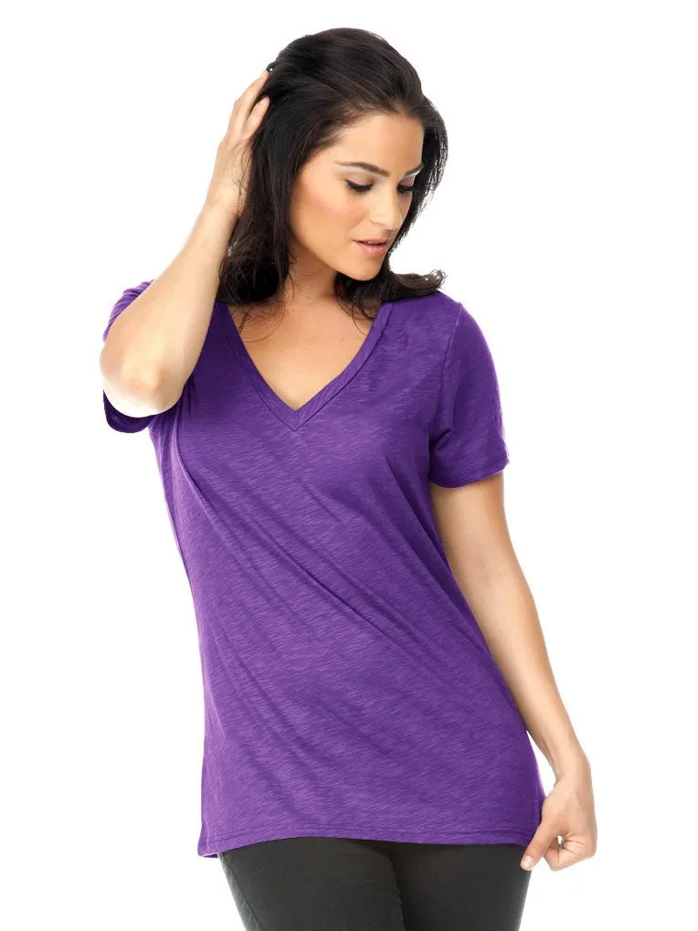 Women's Slub Jersey V Neck-f