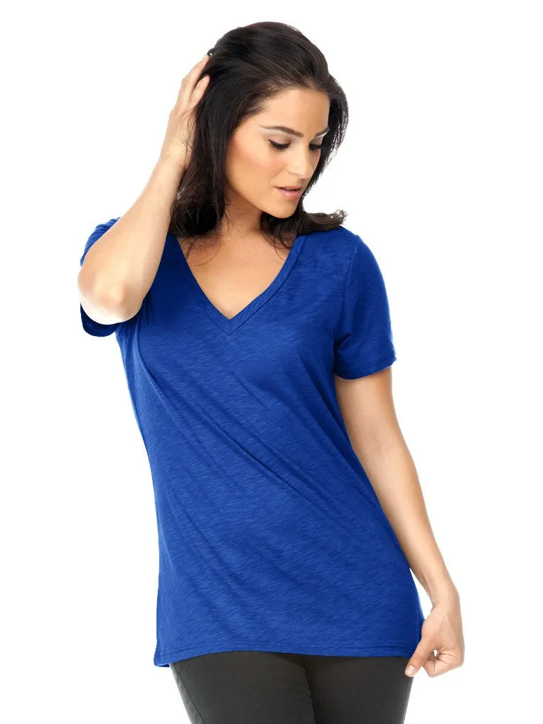 Women's Slub Jersey V Neck-f