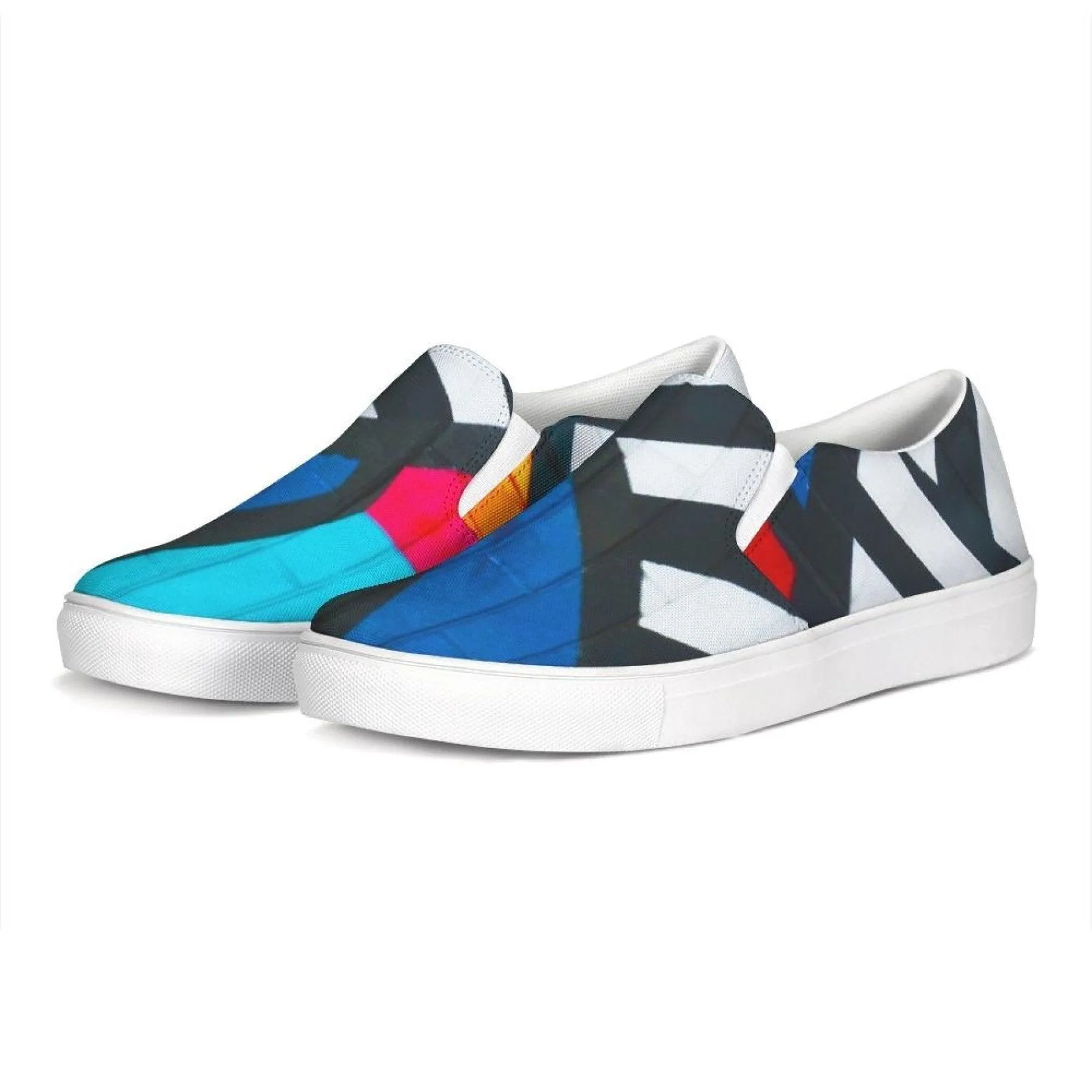 Womens Sneakers - Multicolor Low Top Slip-on Canvas Sports Shoes -