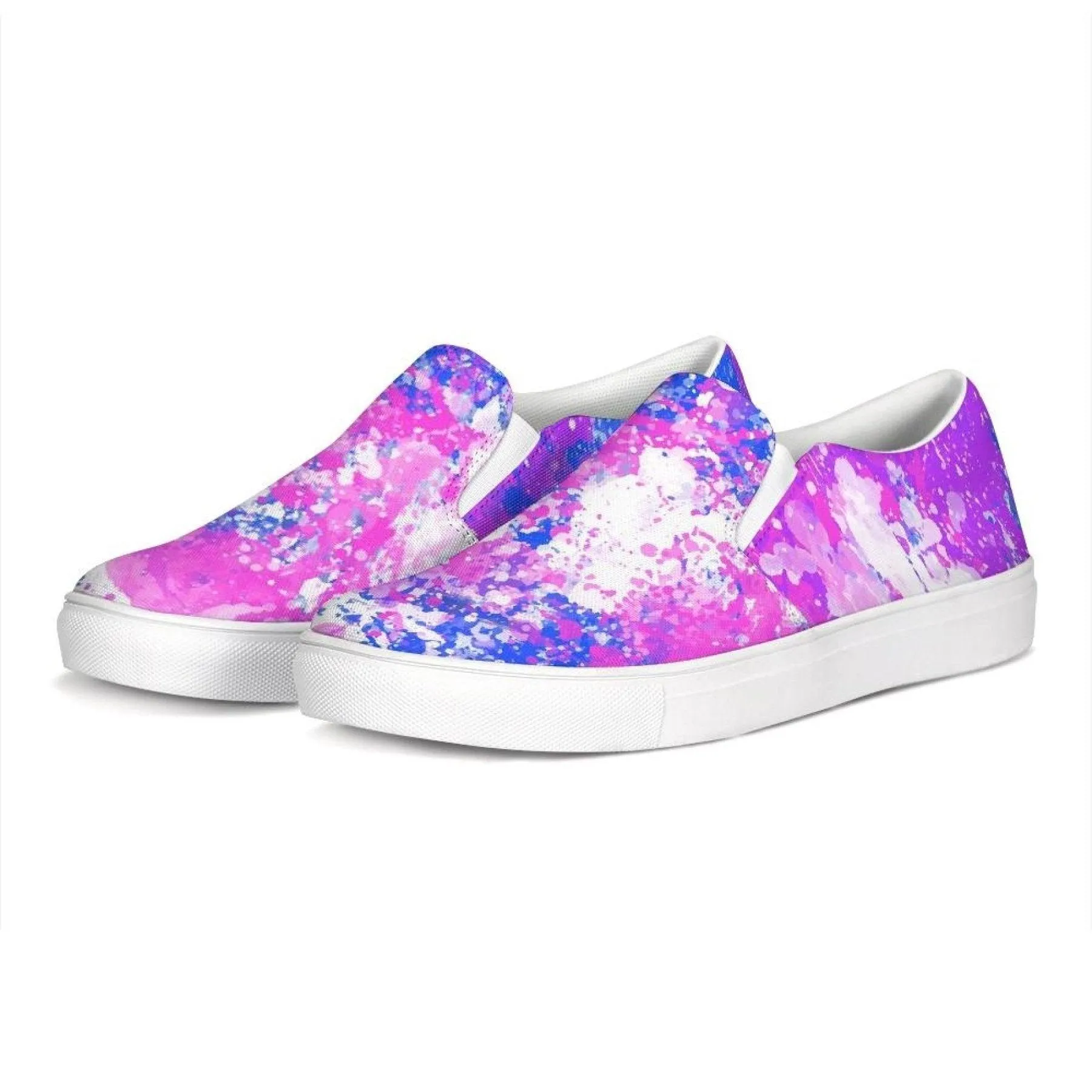 Womens Sneakers - Purple Tie-dye Style Canvas Sports Shoes / Running