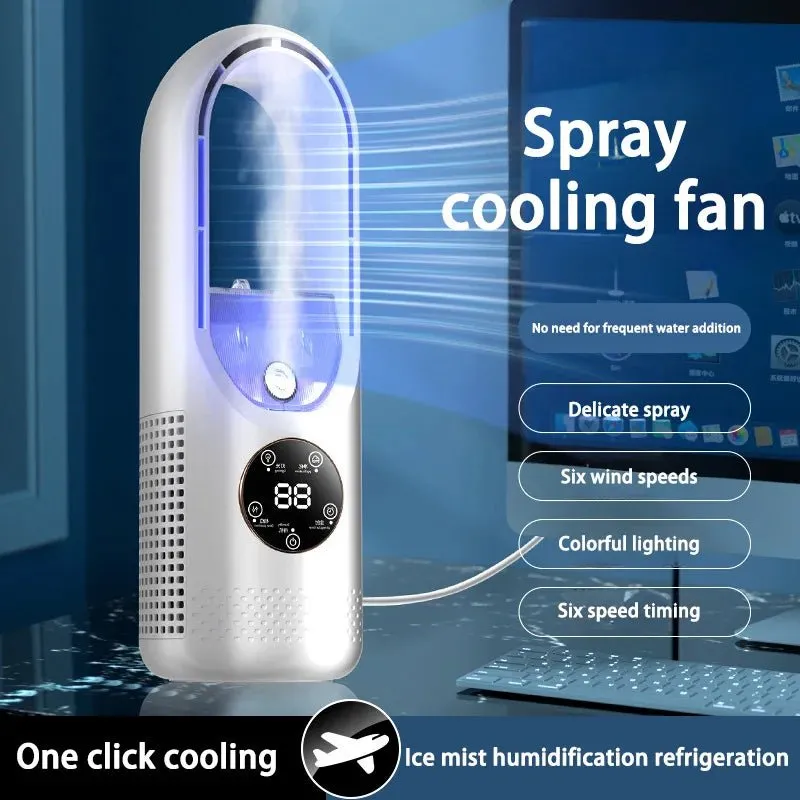 Xiaomi Portable Air Conditioner Bladeless Electric Fan USB Air Cooler 6Speed Silent Timed Air Conditioner Cool Fan Humidifier ﻿