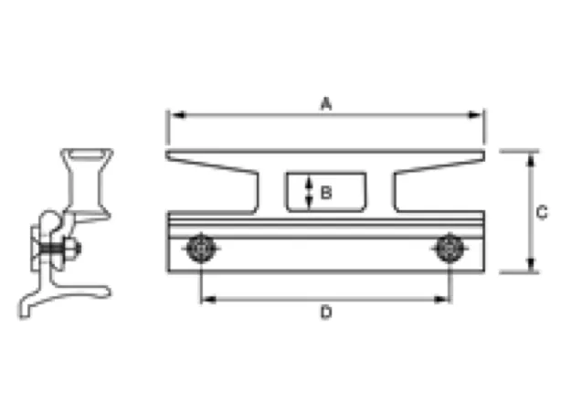 YS Aluminium Toe Rail Spring Cleat - 200mm